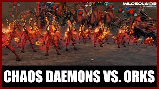 Chaos Daemons 3000 vs Orks 3000  Warhammer 40K Battlesector [upl. by Myrilla]