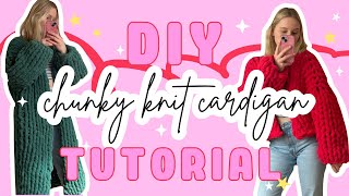 C H U N K Y Cardigan Tutorial 🍒🕊✨ [upl. by Seldan]