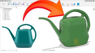 Fusion 360  Freeform design of a plastic watering can [upl. by Suhpesoj]