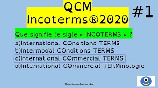 INCOTERMS 2020 QCM otm bacpro transport bacpro commerceinternational [upl. by Camden847]