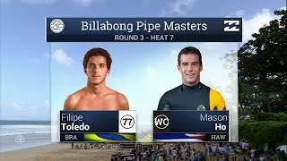 Filipe Toledo vs Mason Ho  Round Three Heat 7  2015 Billabong Pipe Masters [upl. by Fahey]