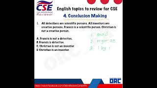 CONCLUSION MAKING  CIVIL SERVICE EXAM REVIEW  ENGLISH TOPICS TO REVIEW [upl. by Brew485]