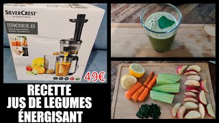 TEST EXTRACTEUR DE JUS SILVERCREST DE LIDL 2021 ET RECETTE JUS DE LEGUMES VIVIFIANT  BOOST NOW E12 [upl. by Elish496]