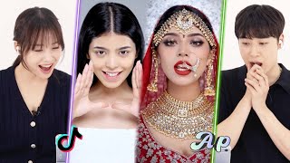 Koreans React to the Asoka Indian Makeup Transformation Challenge ｜asopo [upl. by Shaun210]