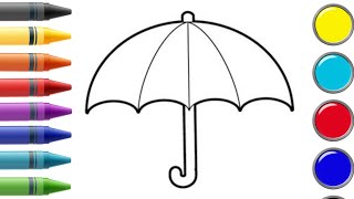 How to draw a umbrella☂️ step by step for kids amp toddlers  Umbrella drawing  umbrelladrawing [upl. by Enaitsirk846]