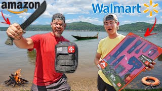 24hr Amazon vs Walmart Survival Kit Challenge [upl. by Rochette]