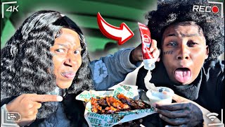 REPLACING KIMS WINGSTOP RANCH WITH TOOTHPASTE 😱  HILARIOUS [upl. by Rexana]