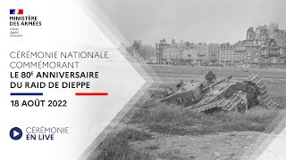 Cérémonie nationale commémorant le 80e anniversaire du raid de Dieppe de lopération Jubilee [upl. by Vogeley]