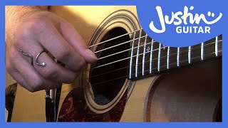 Folk Fingerstyle Patterns 2of2  Folk Guitar Lesson  JustinGuitar FO102 [upl. by Llerehc]