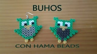 COMO HACER PENDIENTES DE BÚHOS CON HAMA BEADS [upl. by Desberg]