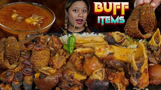 Extremely Delicious Buff leg amp innards curry with rice amp gravy mukbang  buff leg amp buff honeycomb🔥 [upl. by Celisse268]