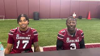 South Carolina wide receivers Debron Gatling and Mazeo Bennett media availability 81 [upl. by Nivlen]