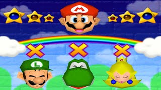 Mario Party Series  Evolution of 1 vs 3 Minigames  Mario vs Peach vs Yoshi and Luigi Master CPU [upl. by Torray]