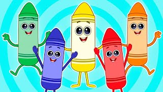 Five Little Crayons Jumping On The Bed Song for Kids by Mr Baby [upl. by Ahseram]