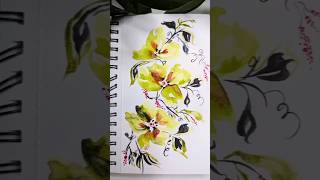 Sketchbook Watercolor Florals art painting watercolor originalcontent youtubeshorts [upl. by Lucier827]