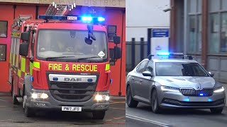 MOD UNMARKED Police Car Flies Through Carlisle  Penwortham Fire Engine Turnout [upl. by Federico]