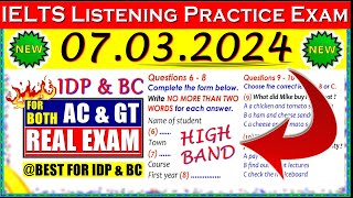 IELTS LISTENING PRACTICE TEST 2024 WITH ANSWERS  07032024 [upl. by Siuqramed]