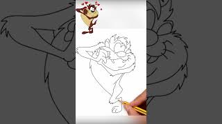 Draw Tasmanian Devil  Looney Tunes [upl. by Broek765]