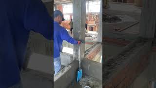 How To Plastering Wall Column construction youtubeshorts capcut shorts [upl. by Dahl]