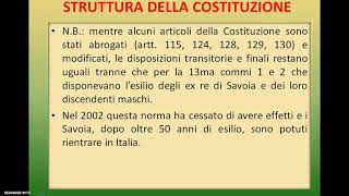 ORIGINE E STRUTTURA DELLA COSTITUZIONE ITALIANA [upl. by Mehalick34]