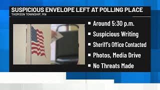 Suspicious envelope left at polling place in Carlton County [upl. by Sucram33]