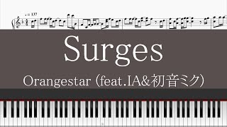 【piano】 Surges Orangestar featIAamp初音ミク 採譜してみた [upl. by Eveivenej]