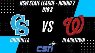 Cronulla vs Blacktown  18s  Round 7  NSW State League [upl. by Nallaf]