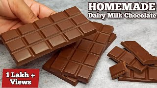 How to Make Dairy Milk Chocolate Bar at Home  Silky Smooth Milk Chocolate Recipe [upl. by Esilana]