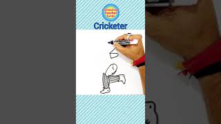 Cricketer Drawing From 2 WorldCup Cricketer ViralShort ShortFeed Short [upl. by Innep]