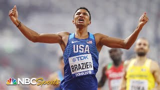 Donavan Brazier breaks American world championship records in 800m victory  NBC Sports [upl. by Rimas]