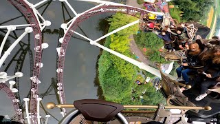 Ride to Happiness  Onride  Plopsaland De Panne  MACK Rides  Xtreme Spinning Coaster [upl. by Nalhsa]