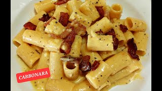 MEZZI RIGATONI ALLA CARBONARA Ricetta perfetta [upl. by Ecnadnac]