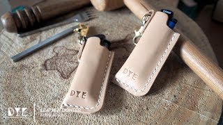 Leather Crafting  Lighter Case with Hook WITH PATTERN [upl. by Eilssel]