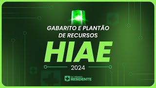 Live de Correção Gabarito e Plantão de Recursos HIAE 2024  Eu Médico Residente [upl. by Thedrick]