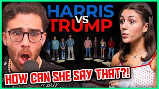 Trump vs Harris  Middle Ground  Hasanabi Reacts to Jubilee [upl. by Darcee877]