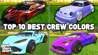 The Top 10 Best Crew Colors In GTA 5 Online Modded Crew Colors Bright Colors amp More [upl. by Ahgiela]