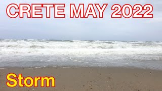 Kreta Crete Rethymno Grecja Maj 2022 sztorm storm [upl. by Hara]