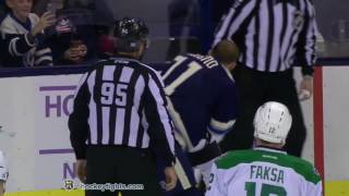 Antoine Roussel vs Nick Foligno Nov 1 2016 [upl. by Lantz]