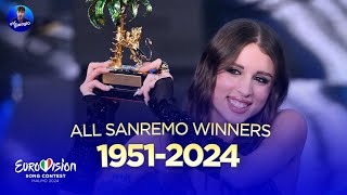 🇮🇹 Sanremo All Winners  Tutti i Vincitori 19512024 [upl. by Anawaj]