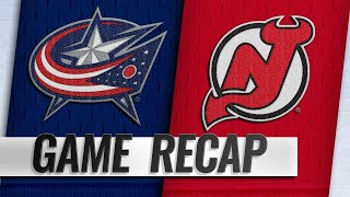 Atkinson leads Blue Jackets to SO win vs Devils [upl. by Kinelski]