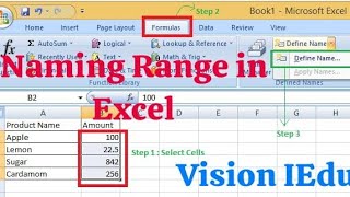 Naming a Range in Excel  Excel Basics  Part 1A [upl. by Shayla]