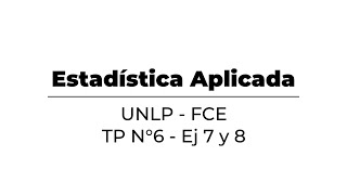 ESTIMACIÓN POR INTERVALO Y TEOREMA CENTRAL DEL LÍMITE  TP N°6 EJERCICIO 7 Y 8  FCE UNLP [upl. by Kirit]