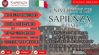 SAPIENZA UNIVERSITY OF ROME  ADMISSION  SCHOLARSHIP  ROME ITALY studyabroad italy scholarship [upl. by Acinomad647]