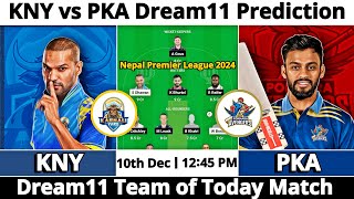 KNY vs PKA Dream11 Prediction  Dream11 Team Of Today Match  Dream11 Prediction Today Match [upl. by Martell787]