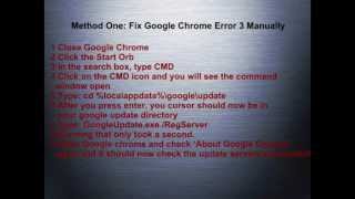 Google Chrome Update Error 3  Google Chrome Error 3 Fix [upl. by Wellesley637]