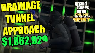 GTA Online Cayo Perico Heist Drainage Tunnel Full Stealth Approach 1862929 [upl. by Leopoldine]