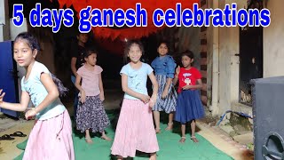 5 days ganesh celebrations  జానవి dance చింపేసింది friends  full ఎంజాయ్ చేసాము ఈసారి [upl. by Eniar]