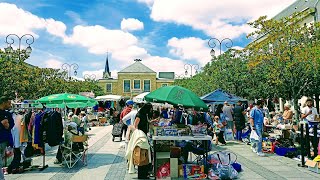 Paris France 🇨🇵 Brocante île de France FLEA MARKET clothing and shoes👕👗👟 BROCANTE shopping France [upl. by Wallack]