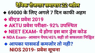 दैनिक रोजगार समाचार 22 अप्रैल 2019 [upl. by Vanhook]