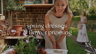 EXPLORING THE PRETTIEST SPOTS IN THE COTSWOLDS  Spring Dress Try On amp Flower Pressing 🌱🤍 [upl. by Atterg]